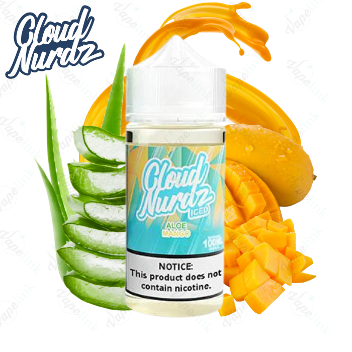 Cloud Nurdz - Iced Aloe Mango 100ml Pack Cloud Nurdz Iced Aloe Mango 100mL  – Fresh & Chilled Flavor Australia Cloud Nurdz
