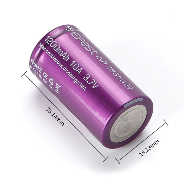 Efest 18350 10A 1200mAH Flat Top Rechargeable Li-lion Battery (1pc/pack)