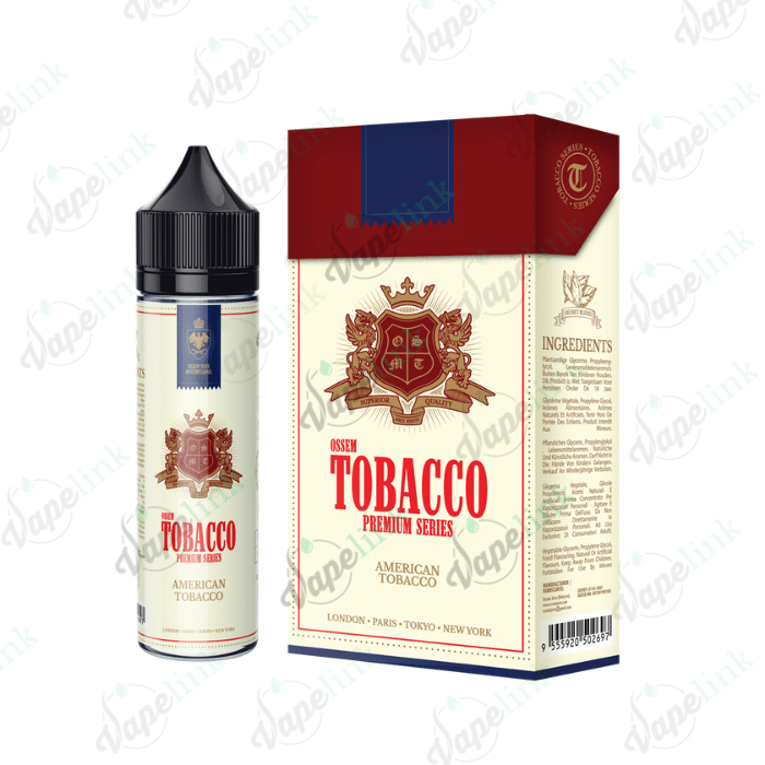 Ossem Tobacco Premium Series- American Tobacco 60ml