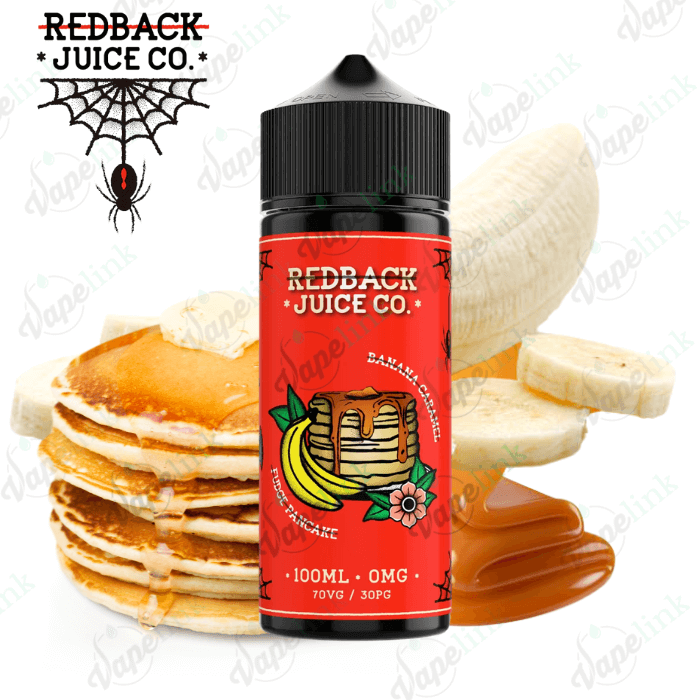 Redback Juice Co. - Banana Caramel Fudge Pancake 100ml Web