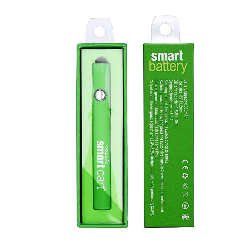 Smart Cart Vape ORGANIC Smart Vape Pen Battery 380 MAh (510 Thread) Smart Cart Vape ORGANIC Smart Vape Pen Battery 380 MAh (510 Thread)